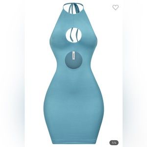 Sleeveless Halter cutout mini dress